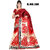 SVB Sarees Red Cotton Block Print Saree Without Blouse
