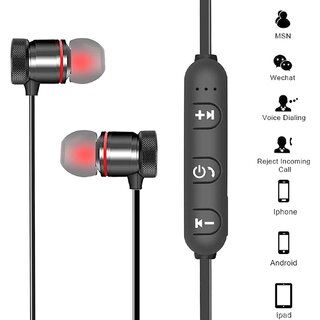 Orenics Black Wireless Bluetooth In the Ear Earbud Sports Magnetic Earphone with Mic for All Smartphone