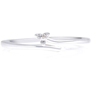 DEEBEEZ 925 SILVER DAILY WEAR ELEGANT RING STUDDED WITH CUBIC ZERCON FOR WOMEN