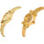 HRV Gold Oval And X Model Women And Gilrs Analog Watch
