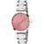 HRV W-44010 Pink dial stainless steel strap fancy attractive watch for women Watch