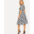 Code Yellow Women Black White Check Tie Waist Fit Flare Short Dress