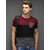 Odoky Multicolor Cotton Color Block Round Neck T-Shirt For Men NR