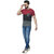 Odoky Mens Multicolor Block Print Cotton Blend Round Neck T-Shirt