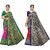 SVB Saree Navy Blue  And Green Colour Mysore Silk Saree pack of 2