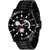 HRV Black Stainless Steel Mens Wristwatch with Sleek Black Chain Strap