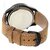 Curren Mens Black Analog Quartz Watch with Round Dial & Brown Leather Strap