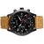 Curren Mens Black Analog Quartz Watch with Round Dial & Brown Leather Strap