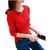 Women Full Sleeve V-Neck Plain Cotton Henley T shirt by Vivient