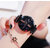 HRV Black Ladies Starry Sky star Magnet Buckle Mesh Belt Watches Casual Quartz Watch For For Women