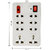 Imported Extension Cord Board with 4 yard wire - 8 Socket - 6 AMP - Power Strip ON / OFF Switch and indicator .2 core Ro