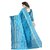 SVB Blue Striped Print Polycotton  Without Blouse Saree