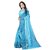 SVB Blue Striped Print Polycotton  Without Blouse Saree