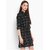 Vivient Women Black Check Printed Buttoned Crepe Short Dress