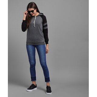 Vivient Women Grey Hooded sweatshirt