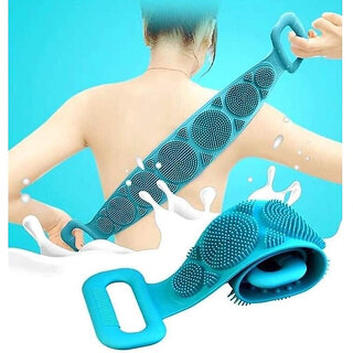 Eastern Club Silicone Bath Body Brush, Exfoliating Long Silicone Body Back Scrubber Multicolor