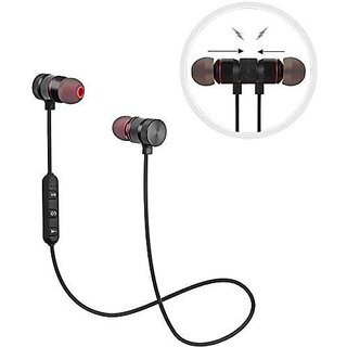 Sport Black Bluetooth Magnet Wireless In The Ear Earphone With Lock Type