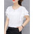 Vivient Women White Ruffle Sleeve Neck Button Top