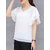 Vivient Women White Ruffle Sleeve Neck Button Top