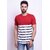 Odoky Mens Red Printed 100% Cotton Regular Collar T-Shirt