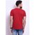 Odoky Mens Red Printed 100% Cotton Regular Collar T-Shirt