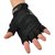 Probiker Leather Riding Half Finger Motorcycle Gloves Black, XL