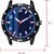 HRV Men's Round Blue Dial Black Strap Analog Watch