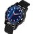 HRV Men's Round Blue Dial Black Strap Analog Watch