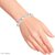 Heart Shaped Silver Plated American Diamond Metal Bracelet For Women