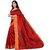 SVB Red Art Silk Plain With Blouse Saree