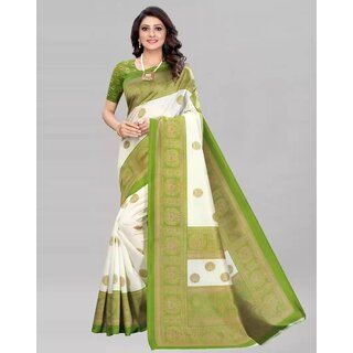 SVB Saree Green Colour Art Silk Printed Saree