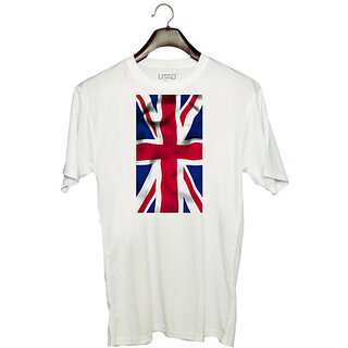 UDNAG Unisex Round Neck Graphic 'Flag | Union Jack UK' Polyester T-Shirt White