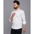 Baleshwar Men White Solid Slim Fit Casual Shirt