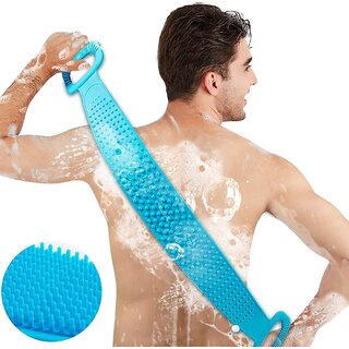 Double Sided Silicon Body Scrubber Belt for Bath, Back Scrubbing, Brush or Washer for Dead Skin Removal for Mens, WomenSUP-1012