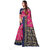 SVB Saree Pink & Blue Art Silk Printed Saree