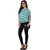 Purys Women Green Striped Regular Top