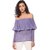 Purys Women Purple Solid Off Shoulder Top