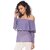 Purys Women Purple Solid Off Shoulder Top