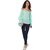 Purys Women Green Solid Off Shoulder Top