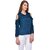 Purys Women Blue Cotton Blend Solid Partywear Shirt