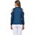 Purys Women Blue Cotton Blend Solid Partywear Shirt