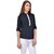 Purys Women Dark Blue Poly Cotton Solid Formal Shirt
