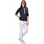 Purys Women Dark Blue Poly Cotton Solid Formal Shirt