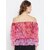 Purys Women Pink Printed Off Shoulder Top