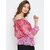 Purys Women Pink Printed Off Shoulder Top