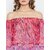 Purys Women Pink Printed Off Shoulder Top