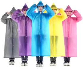 EVA Waterproof Rain Coat Hooded Universal Outdoor Water Resistant Portable Suit for Men Women Boys  Girls 1 Pc