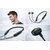 Wireless Bluetooth Neckband Earphones, Black and Red, with Inline Controls and Magnetic Earbuds (Black)
