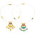 1 Layer Invisible Chain Necklace, Yellow  Sky Blue Combo, 2 Qty