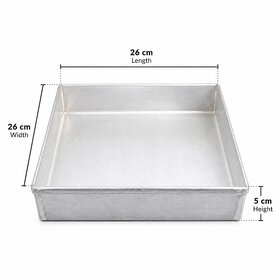 Aluminum Tray ( Square )   Kitchen Purpose  26x26x5.5 cm, 518 gm Wt., 3 litres, 1 Qty.